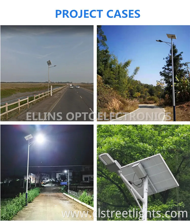 Factory Price Garden Lights All in Two Solar LED Street Light 30W 50W 100W 120W for Public Lighting